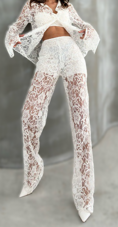 Luxuriously Laced Pants Set