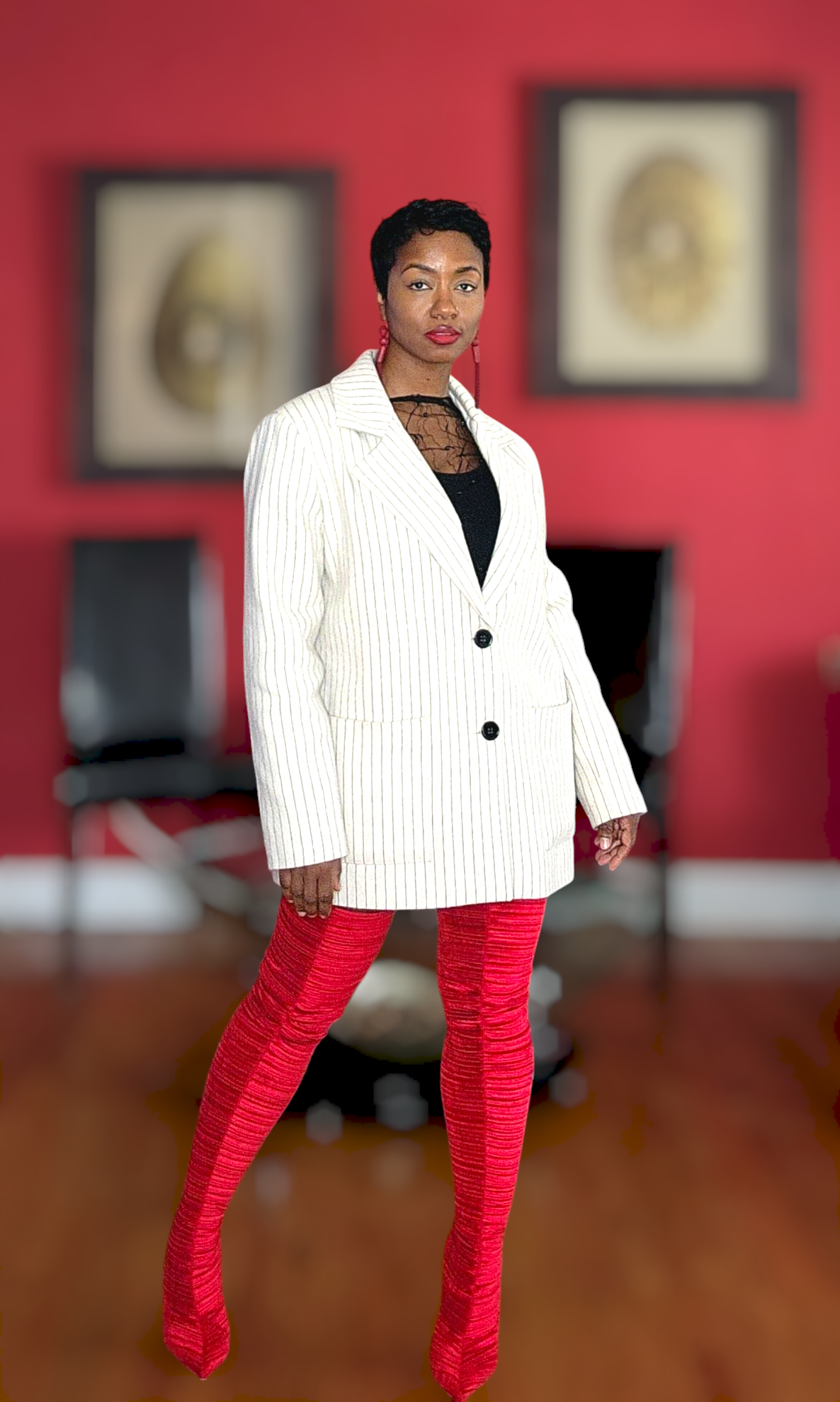 Stripe Me Down Oversized Blazer